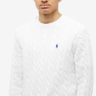 Polo Ralph Lauren Men's Cotton Cable Crew Knit in White