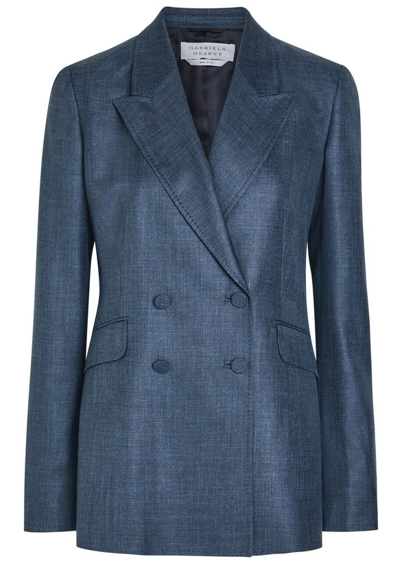 Photo: Gabriela Hearst Angela Double-breasted Wool and Silk-blend Blazer Denim