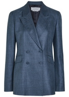 Gabriela Hearst Angela Double-breasted Wool and Silk-blend Blazer Denim