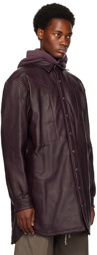 Rick Owens Purple Jumbo Fogpocket Leather Jacket