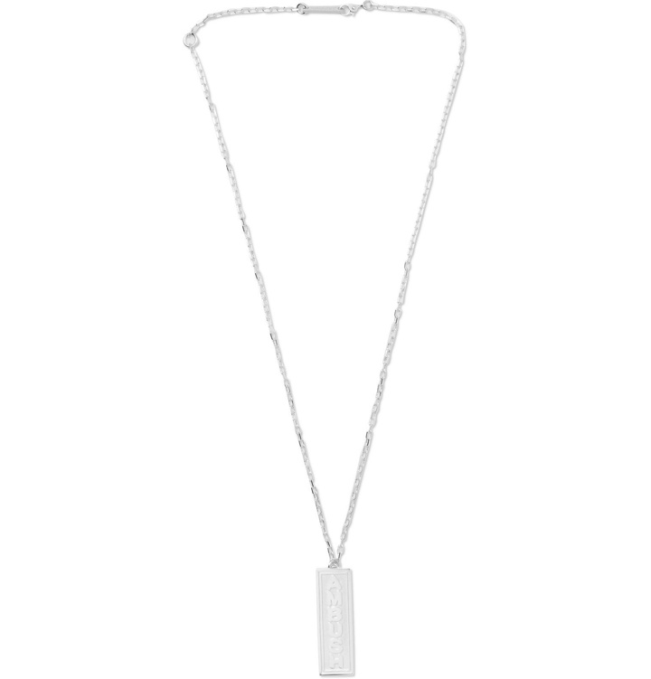 Photo: AMBUSH® - Ofuda Logo-Engraved Silver-Tone Necklace - Silver