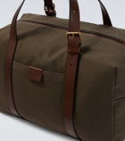 Giorgio Armani Leather-trimmed canvas duffel bag