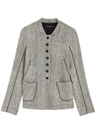 High Respect Herringbone-jacquard Woven Jacket Cream