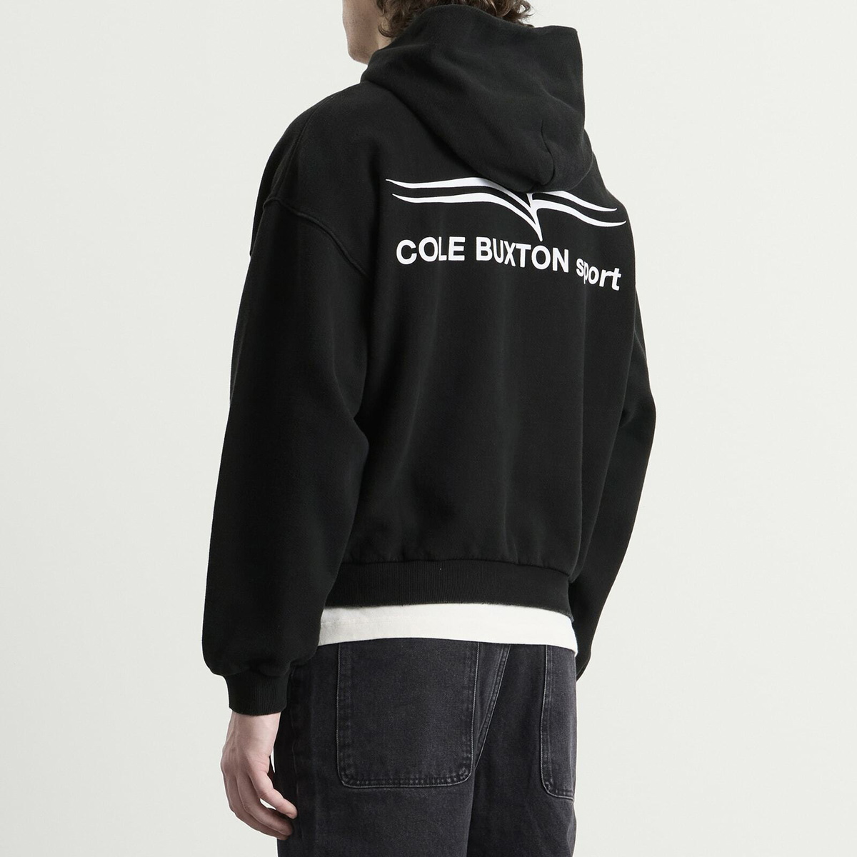 Cole Buxton Men's Sport Zipped Hoodie in Vintage Black