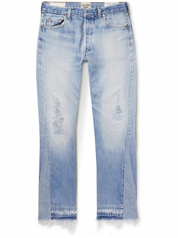 Photo: Gallery Dept. - 90210 La Flare Frayed Distressed Jeans - Blue
