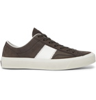 TOM FORD - Cambridge Leather-Trimmed Nubuck Sneakers - Brown