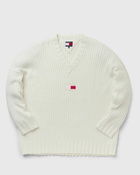 Tommy Jeans V Neck Sweater White - Mens - Pullovers