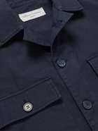 OFFICINE GÉNÉRALE - Swan Camp-Collar Garment-Dyed Cotton Overshirt - Blue