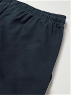 Zimmerli - Straight-Leg Cotton-Blend Piqué Drawstring Trousers - Blue