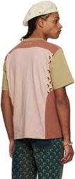 Marine Serre Khaki Moon-Panel Graphic T-Shirt