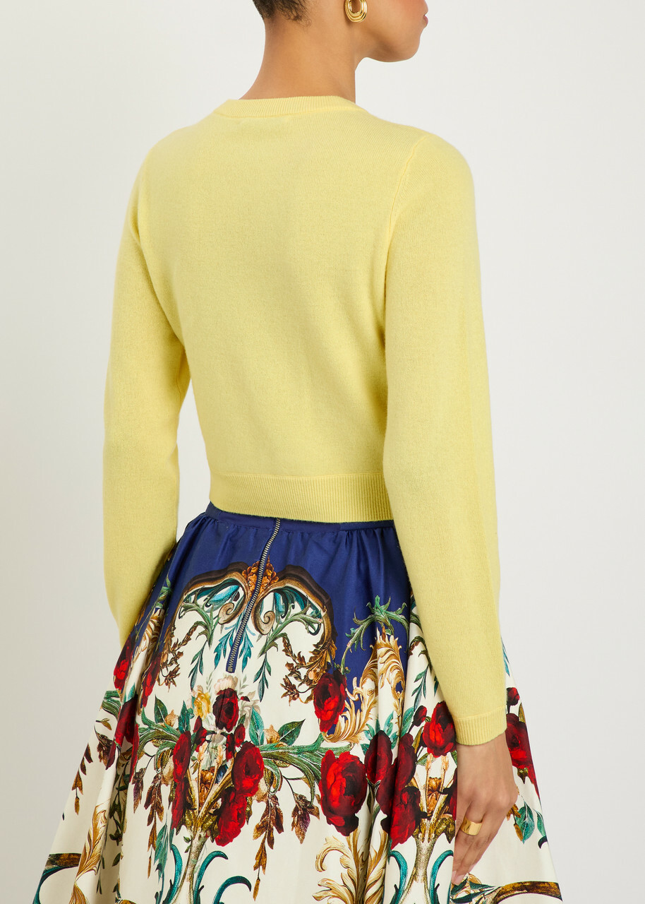 Alice + Olivia Dollie Cashmere-blend Cardigan Yellow