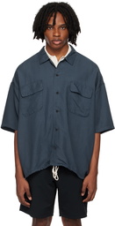 nanamica Navy Open Collar Shirt