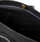 Bleu de Chauffe - Leather-Trimmed Waxed Cotton-Canvas Backpack - Black