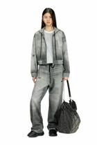 Diesel Zip-up hoodie in trompe l'oeil Jogg Jeans - Sweaters Womens in Grey