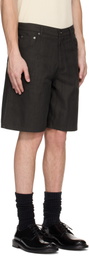 Small Talk Studio Brown 5-Pocket Sumi-Dyed Canvas Shorts