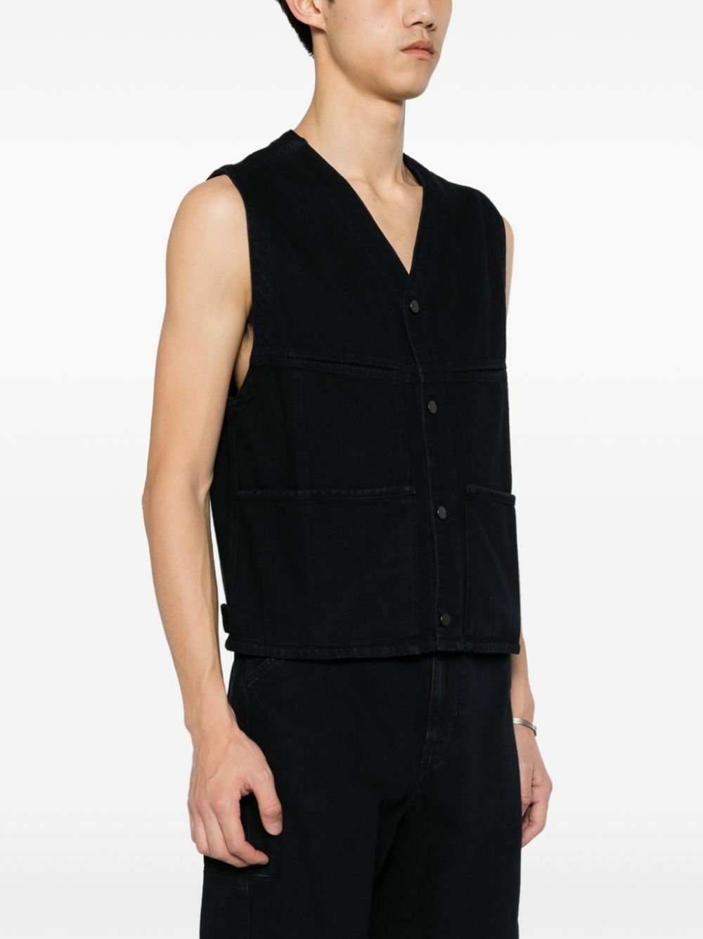 LEMAIRE Blue 4 Pocket Denim Gilet Lemaire LEMAIRE Blue 4 Pocket Denim Gilet Lemaire