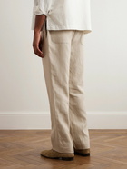 Stòffa - Slim-Fit Straight-Leg Linen Drawstring Trousers - Neutrals