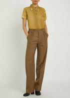 Maison Margiela Checked Stretch-jersey Polo Shirt Yellow Lemon