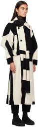 ISSEY MIYAKE White & Black Paneled Coat