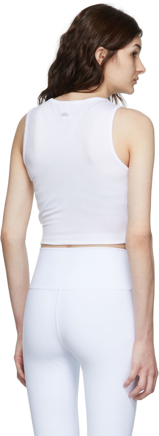 Alo White Rayon Sport Top