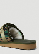 Moto-Mab Shearling Sandals in Green