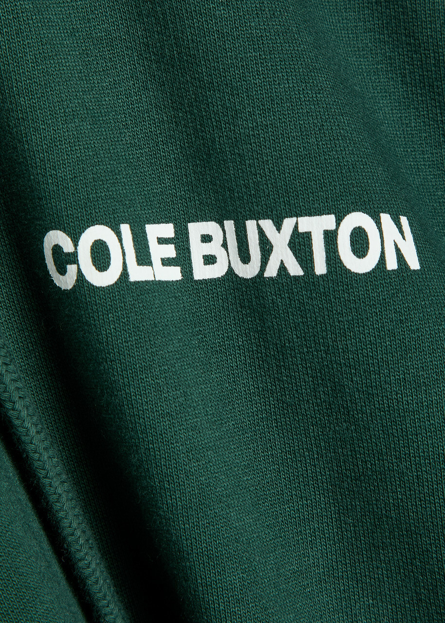 Cole Buxton Sportswear Hooded Printed Cotton Sweatshirt Green