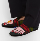 Loewe - Embellished Intarsia Canvas Loafers - Multi