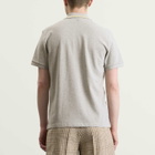 AMI Paris Men's Pique ADC Polo in Gris Chine Clair/Jaune