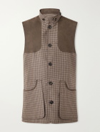 Purdey - Houndstooth Wool and Cashmere-Blend Tweed Gilet - Brown