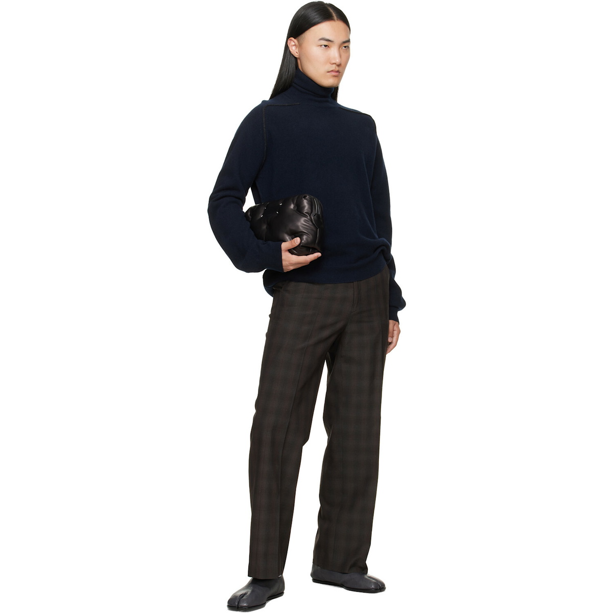 Maison Margiela Brown Checkered Regular Tailored Trousers