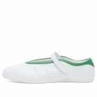 Adidas Women's Stan Smith Lo Ballet Sneaker in Ftwr White/Ftwr White/Green