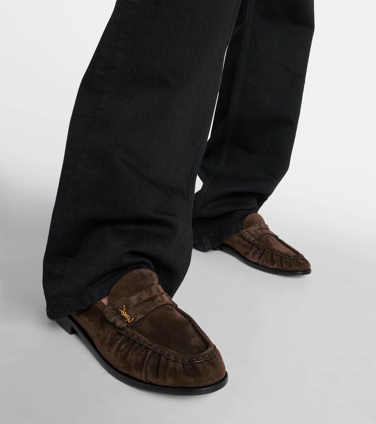 Saint Laurent Le Loafer suede penny loafers