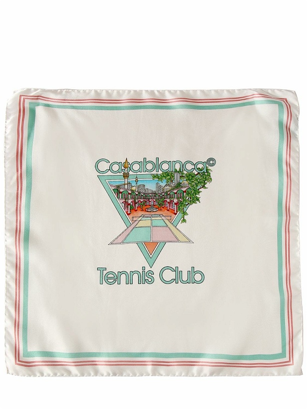 Photo: CASABLANCA - Tennis Club Medium Silk Twill Scarf