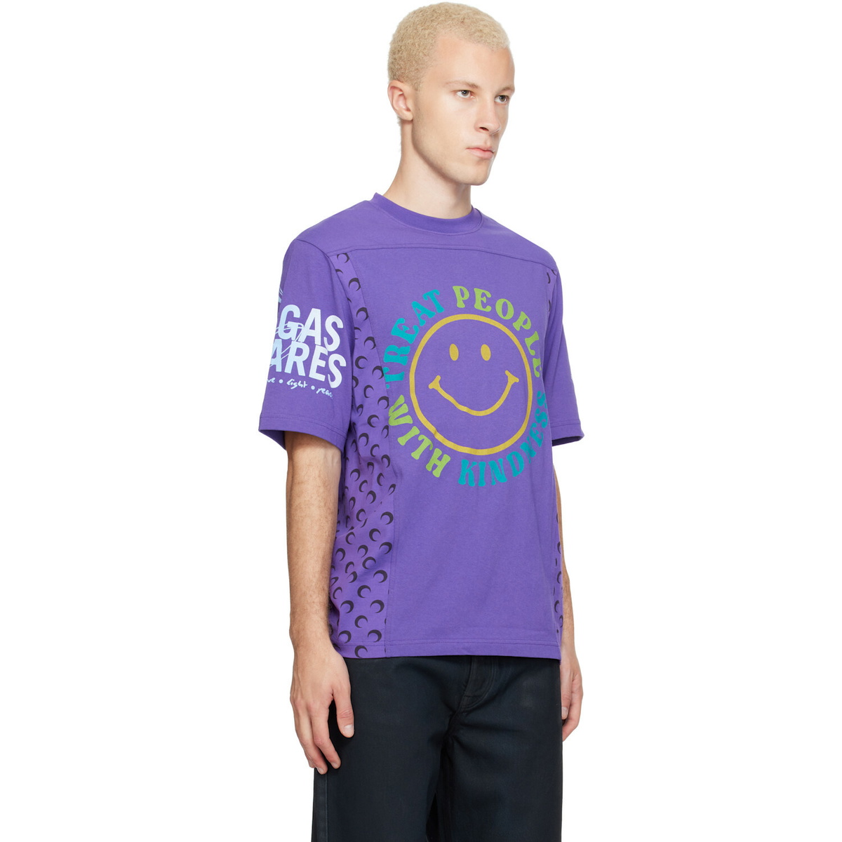 Marine Serre Purple Regenerated Graphic Jersey SS T-shirt