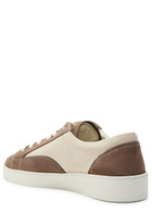 Jude Llow Nico Panelled Grained Leather Sneakers Brown