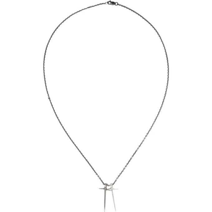 Photo: Pearls Before Swine Silver Two-Tone Double Thorn Cross Necklace