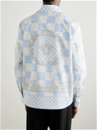 Versace - Printed Cotton-Poplin Blouson Jacket - Blue