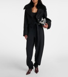 Blumarine Fur-trimmed wool-blend jacket