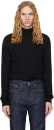 AURALEE Black Seamless Turtleneck