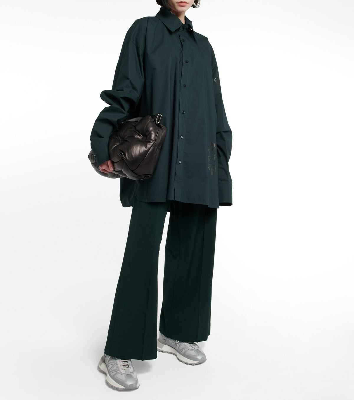 Maison Margiela Leather-trimmed low-top sneakers