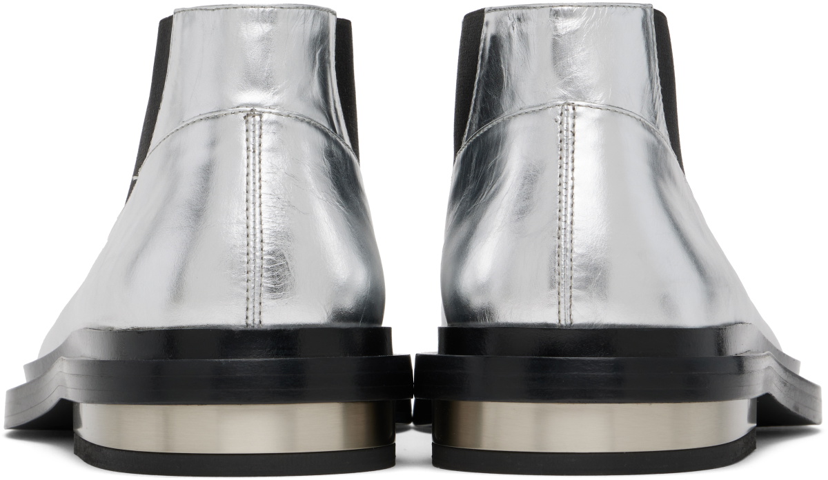 Jil Sander Silver Ankle Chelsea Boots