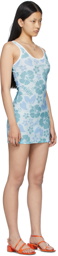 OMIGHTY Blue Hibiscus Tank Dress