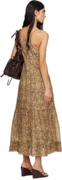 Isabel Marant Etoile Brown & Khaki Sabba Midi Dress