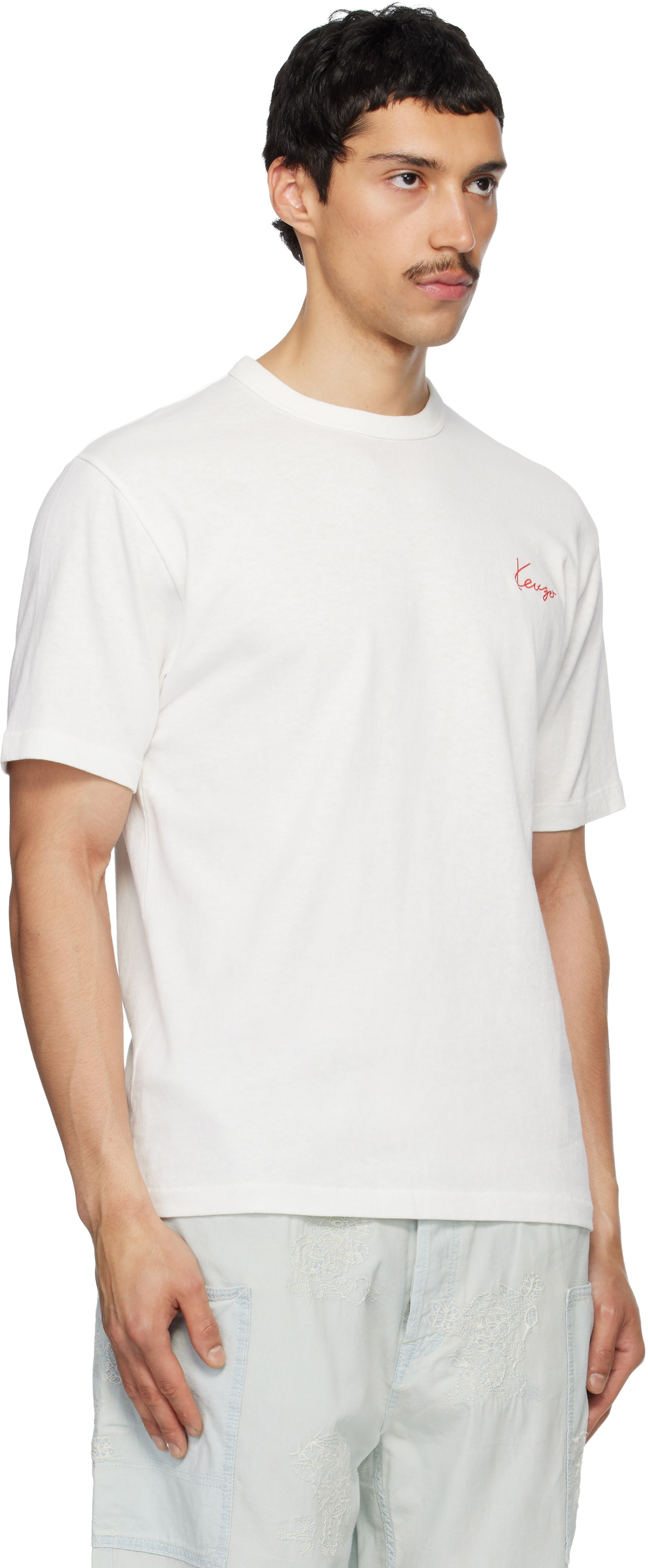 Kenzo Off-White Kenzo Paris 'KENZO Archive Rose' Embroidered T-shirt