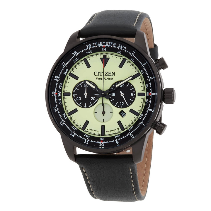 Photo: Citizen Eco-Drive Chronograph Green Dial Mens Watch CA4505-21X