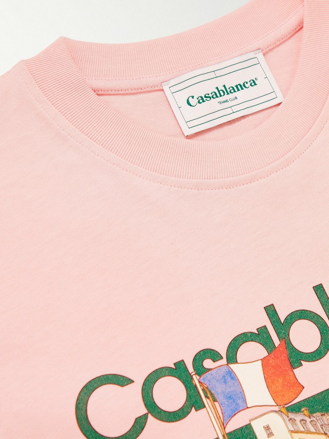 Tシャツ・カットソー CASABLANCA Women Tops WPF25JTS02002 TENNISCLUBICON PINK Casablanca White & Pink 'Tennis Club' Icon Shirt Casablanca