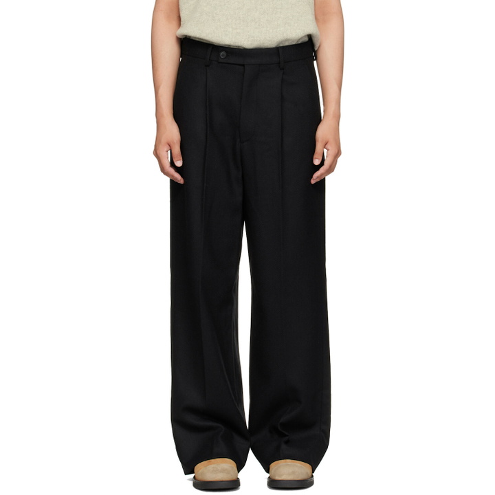 Photo: MM6 Maison Margiela Black Pleated Trousers