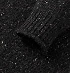 YMC - Oversized Mélange Merino Wool Rollneck Sweater - Black