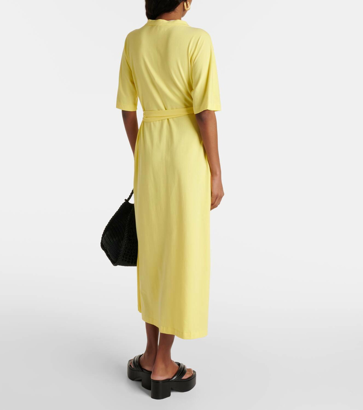 MAX MARA ワンピース Pisano cotton-blend jersey midi 911260 Pisano cotton-blend jersey midi dress in black - Max Mara