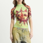 Paolina Russo Women's Short Sleeve Rash Guard in Chartreuse